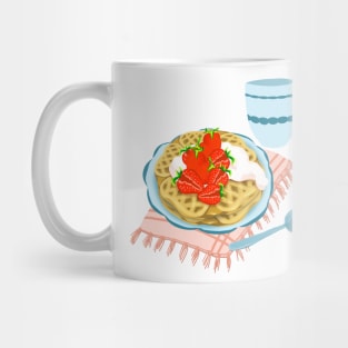 Waffle breakfast sticker and T-shirt Mug